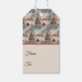 Vintage Christmas Glittering Winter Village  Cadeaulabel
