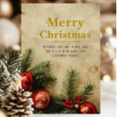 Vintage Christmas Gold Greeting Card | Classic Red Kaart