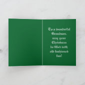 Vintage Christmas Grandson Feestdagen Kaart (Binnen)