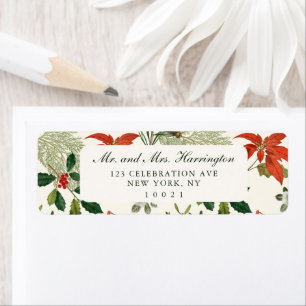 Vintage Christmas Greenery Patroon Etiket