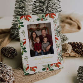 Vintage Christmas Greenery Patroon Folie Feestdagenkaart