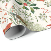 Vintage Christmas Greenery Pattern Cadeaupapier (Rol Hoek)