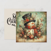 Vintage Christmas Greeting Card Feestdagenkaart (Voorkant / Achterkant)