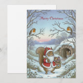 Vintage Christmas Greeting Card Feestdagenkaart (Voorkant / Achterkant)