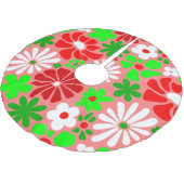 vintage christmas groovy 1960s floral kerstboom rok (Gekanteld)