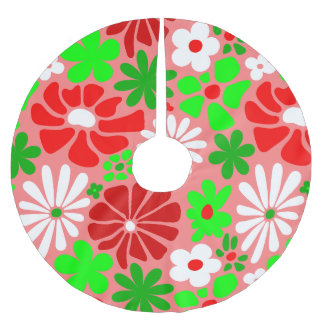 vintage christmas groovy 1960s floral kerstboom rok