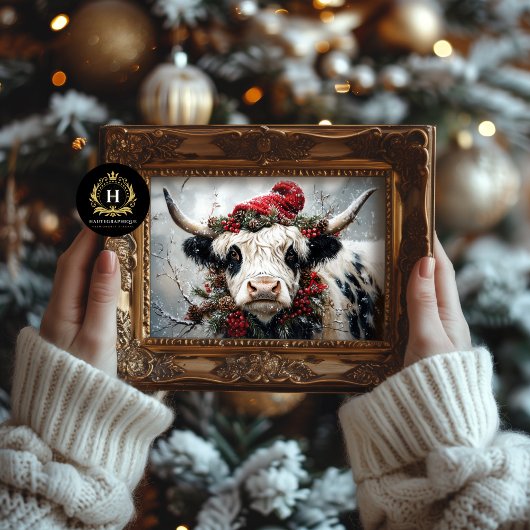 Vintage Christmas Highland Koe Decoupage Tissuepapier