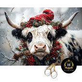 Vintage Christmas Highland Koe Decoupage Tissuepapier