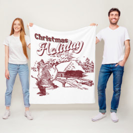Vintage Christmas Holiday  Fleece Deken