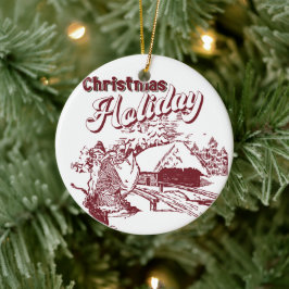 Vintage Christmas Holiday  Keramisch Ornament