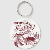 Vintage Christmas Holiday  Sleutelhanger (Voorkant)