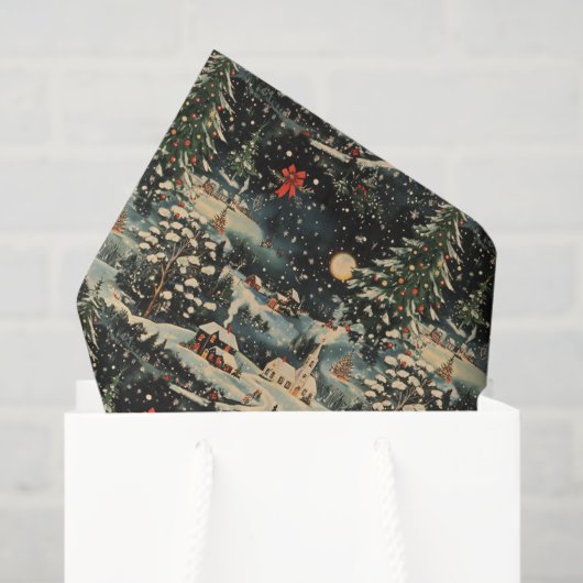 Vintage Christmas Holiday Tissuepapier (Cadeauzakje)