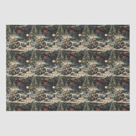 Vintage Christmas Holiday Tissuepapier (Voorkant)