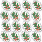 Vintage Christmas Holly Bow Envelope Seal Sticker (Voorkant)