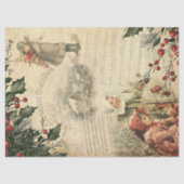 Vintage Christmas Holly, Kinderen, Muziek Decoupag Tissuepapier (Voorkant)