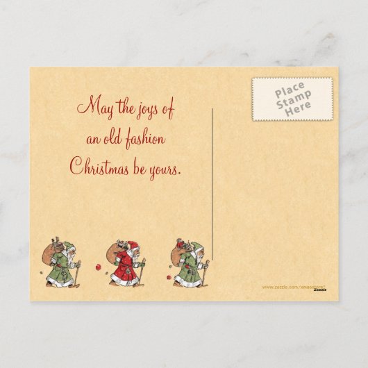 Vintage Christmas Holly Postcard Feestdagenkaart (Achterkant)