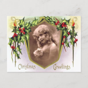 Vintage Christmas Holy and Lights Briefkaart