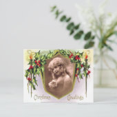 Vintage Christmas Holy and Lights Briefkaart (Staand voorkant)