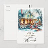 Vintage Christmas Home Vakantie Groeten Briefkaart (Voorkant / Achterkant)