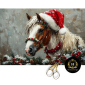 Vintage Christmas Horse Pony Decoupage Tissuepapier