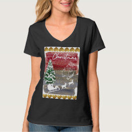 Vintage Christmas House Flag  T-shirt