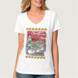 Vintage Christmas House Flag  T-shirt