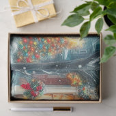 Vintage Christmas House Tissue Papier (Geschenk)