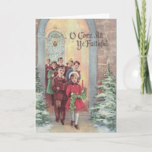 Vintage Christmas - Ik kom alle gelovigen, Kaart