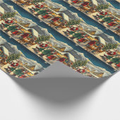 Vintage Christmas Illustration Cadeaupapier (Hoek)