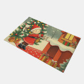 Vintage Christmas Illustration Deurmat (Schuin)