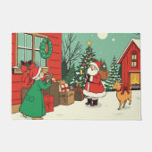 Vintage Christmas Illustration Deurmat (Voorkant)