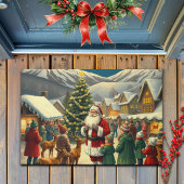 Vintage Christmas Illustration Deurmat
