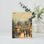 Vintage Christmas Illustration Feestdagenkaart (Staand voorkant)