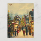 Vintage Christmas Illustration Feestdagenkaart (Voorkant)