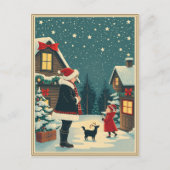 Vintage Christmas Illustration Feestdagenkaart (Voorkant)
