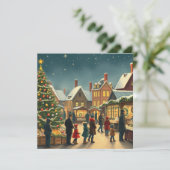 Vintage Christmas Illustration Feestdagenkaart (Staand voorkant)