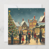 Vintage Christmas Illustration Feestdagenkaart (Voorkant)