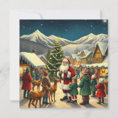 Vintage Christmas Illustration Feestdagenkaart (Voorkant)