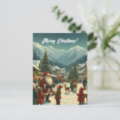 Vintage Christmas Illustration Feestdagenkaart (Staand voorkant)