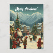 Vintage Christmas Illustration Feestdagenkaart (Voorkant)