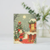 Vintage Christmas Illustration Feestdagenkaart (Staand voorkant)