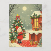 Vintage Christmas Illustration Feestdagenkaart (Voorkant)