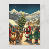 Vintage Christmas Illustration Feestdagenkaart (Voorkant)