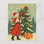 Vintage Christmas Illustration Feestdagenkaart (Voorkant)