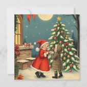 Vintage Christmas Illustration Feestdagenkaart (Voorkant)