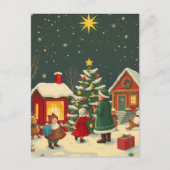 Vintage Christmas Illustration Feestdagenkaart (Voorkant)