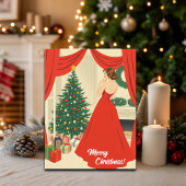 Vintage Christmas Illustration Feestdagenkaart