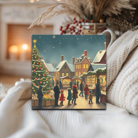 Vintage Christmas Illustration Feestdagenkaart