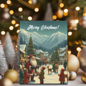 Vintage Christmas Illustration Feestdagenkaart