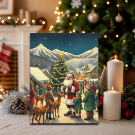 Vintage Christmas Illustration Feestdagenkaart